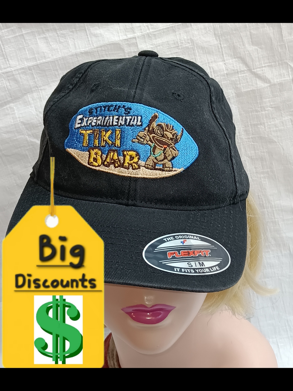 Lilo & Stitch black cap with Tiki Bar label